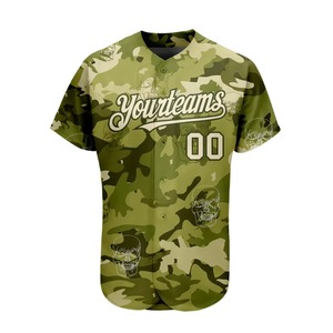 Custom Sublimated Baseball Jersey Yourteams 00 Camouflage <b>Print</b> Men's Short Sleeve Polyester Regular Fit All Seasons - Product Image 1