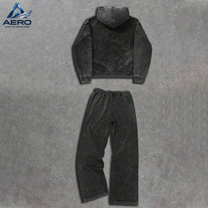 Casual Wear 2 Pcs Simple Tracksuit Plain Custom Logo Printed Good Quality <b>Men</b> Full-Length Regular Fit Tracksuit with Full Sleeve - Product Image 2