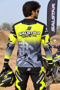 Ensemble de maillot de motocross jaune et gris personnalisé, sublimation, maillot et pantalon de course MX, équipement de course de moto tout-terrain OEM/ODM pour hommes - Product Image 4
