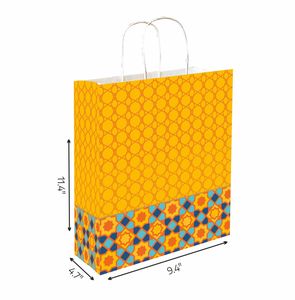 Yellow Celebrations Paper <b>Bags</b> Eco Friendly Kraft Gift <b>Bags</b> Custom Printed Party Shopping <b>Bags</b> With Handles Wholesale - Product Image 3
