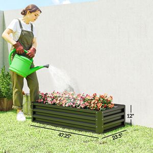 Fioriera Rialzata in Metallo Zincato 4FT X 2FT X 1FT Grigia per Coltivare Verdure, Fiori, Erbe e Piante Succulente - Product Image 3