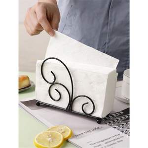 Porte-serviettes moderne en métal noir, distributeur vertical de mouchoirs en fer, support de serviettes en papier, organisateur décoratif de table pour restaurant - Product Image 1