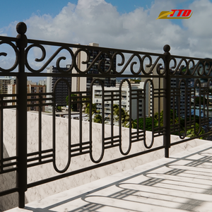 Barandilla Decorativa de Hierro Forjado para Balcón, Balaustrada de Hierro Forjado de Primera Calidad con Protección Duradera de Recubrimiento en Polvo para Proyectos de Villas - Product Image 1