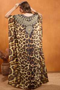 Hot Sale Designer Turkish Style <b>Kaftan</b> Kurta Women Polyester Handmade Batwing Sleeves Regular Fit Flared Hem Short Party - Product Image 6