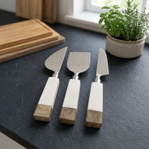 Ensemble de service à fromage finition argentée, couteaux et fourchettes en acier inoxydable pour tables à manger, planches à charcuterie et réceptions - Product Image 6