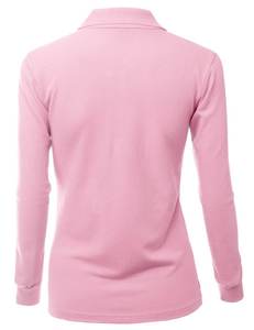 <b>Women's</b> Pink <b>Long</b> <b>Sleeve</b> Casual Solid Color for <b>Shirt</b> 180g 89%Polyester 11%Spandex Knitted Fabric Breathable Quick Dry - Product Image 4