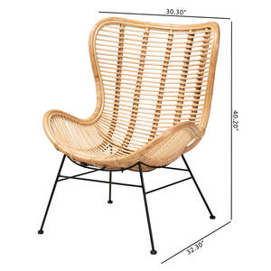 Greta Rattan <b>Accent</b> <b>Chair</b> for <b>Living</b> <b>Room</b> Comfortable and Stylish Furniture - Product Image 4