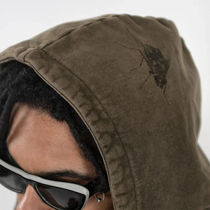 Hoodie vintage personnalisé délavé à l'acide, épais, 100 % coton, coupe oversize, court et vieilli - Product Image 5