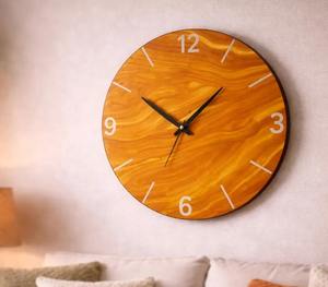 Modern 35 cm Wooden Wall <b>Clock</b> 13.8 Inch Silent Quartz Wood <b>Clock</b> for Living Room And <b>Office</b> Decor At Cheap Price - Product Image 4