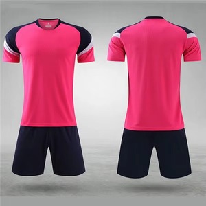 Ensemble de maillot de foot bleu pour homme, polyester respirant, tenue d'entraînement, taille adulte, manches courtes avec accents bleu marine et vert fluo - Product Image 4