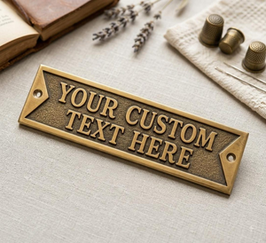 Personalized Brass Door Sign Custom Vintage <b>Metal</b> <b>Plaque</b> Raised Lettering Name Plate Engraved House Office Business Door Sign - Product Image 5