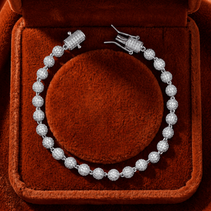 925 Sterling <b>Silver</b> <b>Beaded</b> Moissanite Bracelet Hip Hop Fine Chain Link Bracelet Joyeria Regalo Hombre Mujer - Product Image 3