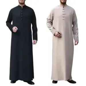 Abaya Jellaba Thobe Islámico para Hombre con Capucha y Cuentas, Túnica Árabe Musulmana Informal de Manga Larga - Product Image 2