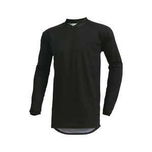 Maillot de moto à manches longues pour homme, noir, manches longues, séchage rapide, polyester, pour adultes, toutes saisons - Product Image 1