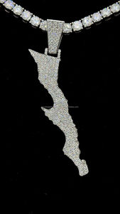 จี้สร้อยคอเพชรโมอิสรูปแผนที่เม็กซิโกจี้925เงินสเตอร์ลิงจี้แผนที่เม็กซิโกเครื่องประดับชั้นดีสำหรับผู้ชายและผู้หญิง - Product Image 3