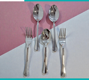 Juego de Cucharas y Tenedores de Acero Inoxidable de Diseño Moderno, Estilo Lujoso, Mango Largo, Compra al por Mayor para Cafetería y Bodas - Product Image 2