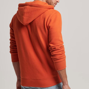 Sudadera con capucha y cremallera para hombre, color naranja, corte regular, tejido French Terry, informal, para otoño - Product Image 2