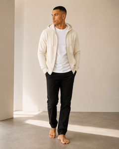 Comfortable mens hooded zip layer featuring practical front closure and breathable fabric for active casual and relaxed styling - Product Image 5