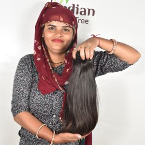 Extensions de cheveux humains indiens Remy non traités pour femmes, mèches lisses à double trame machine, 8-36 pouces, ondulations profondes lâches, noir naturel - Product Image 4