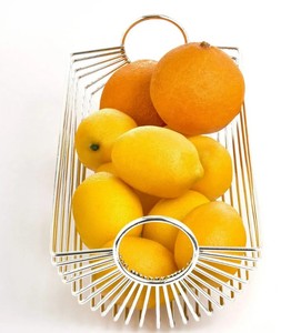 Modern Stainless Steel Wire Oval Fruit Basket Bowl Handles Multifunction Decorative <b>Tabletop</b> Holder Contemporary Kitchen <b>Storage</b> - Product Image 4