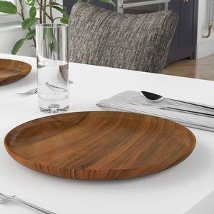 Premium Solid Wooden Dinner <b>Plate</b> For Restaurants Hotels Catering Events Handmade Natural Finish Reusable Serving Tableware - Product Image 5