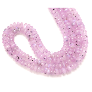 Cuentas de Piedra Lunar Arcoíris Lavanda en Forma de Rondelle: Joyería Artesanal de Calidad - Product Image 2