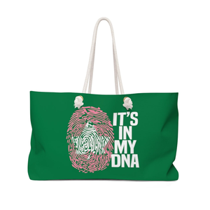 Bolsa de Viaje AKA Its In My DNA, Rosa, Verde y Blanca, Bolsa de Viaje AKA, Bolsa de Gran Capacidad para Pasar la Noche, Bolsa de Regalo Greek Life - Product Image 3