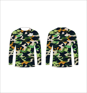 เสื้อยืดแขนยาวลายพรางสีน้ำเงินเบอร์กันดีสำหรับผู้ชาย ลายพิมพ์หลากสีแบบนามธรรม คอกลม เสื้อยืดลำลอง สตรีทแวร์ เสื้อสำหรับออกกำลังกาย รุ่น A - Product Image 5