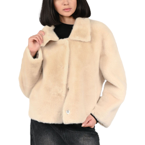 Abrigo de lana sintética Sherpa para mujer, transpirable, cálido, de felpa, informal, con capucha, cierre de cremallera, chaqueta para la nieve, cómoda, con cierre de botones - Product Image 1