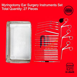 Juego de Instrumentos Quirúrgicos para Miringotomía, Calidad Premium, 27 Piezas, Acero Inoxidable Alemán, Reutilizables, para Cirugía de Oído ORL - Product Image 2