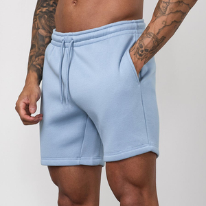 Shorts de sport décontractés d'été pour hommes avec logo personnalisé, en coton, taille élastique, unis, avec poche - Product Image 1