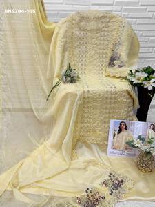 Conjunto de Salwar-Kameez de Chifón con Bordado y Trabajo Khatli, Último Diseño de Moda para Fiestas, Proveedor y Exportador Mundial - Product Image 5