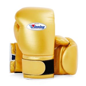 Gants de boxe pour adultes de compétition et d'entraînement 14oz 16oz Dorés Personnalisables à lacets ou à sangles Respirants en cuir à doigts complets - Product Image 2