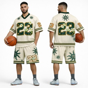 Camiseta de Fútbol Americano Unisex Personalizada al por Mayor, Cuello en V, Sublimación, Bordado, Tallas Grandes, Transpirable, Antibacteriana, Anti-UV - Product Image 1