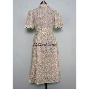 Robe Kangourou en Coton Imprimée à la Main à Motifs Floraux, Moderne, Lavable, Décontractée, pour Fêtes, Mariages, Tenue d'Été, Élégante pour Femme - Product Image 6