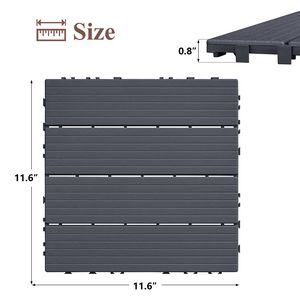 Set di 9 Piastrelle Incastrabili per Pavimenti Esterni, Impermeabili e Resistenti alle Intemperie, per Balconi, Porticati e Giardini - Product Image 4