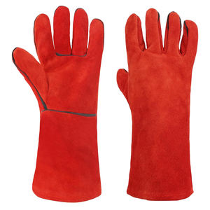 Gants de soudage tactiques résistants à la chaleur, en cuir de vachette pleine fleur, avec coutures en Kevlar, durables, faits à la main, confortables, longueur coude, usage intensif - Product Image 1