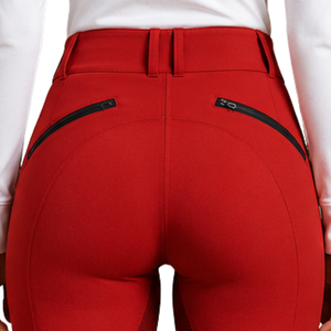 Leggings d'équitation rouges pour femmes, taille haute, pantalons d'entraînement équestre, culottes d'équitation extensibles, vêtements de cavalier confortables et tendance - Product Image 5