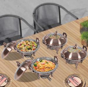 Elegante juego de 4 calentadores de comida tipo buffet con trípode de acero inoxidable para catering y fiestas al mejor precio - Product Image 3