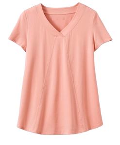 เสื้อยืดผ้าฝ้าย100% คอวีสำหรับผู้หญิงสไตล์นิ่มแบบยั่งยืนคอวีพิมพ์ลายคุณภาพสูงผ้าสแปนเด็กซ์ XS-XL ใช้ในชีวิตประจำวัน - Product Image 4