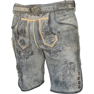 Lederhosen tradicionales alemanes para mujer – Pantalones cortos Trachten de gamuza de alta calidad con bordados - Product Image 3