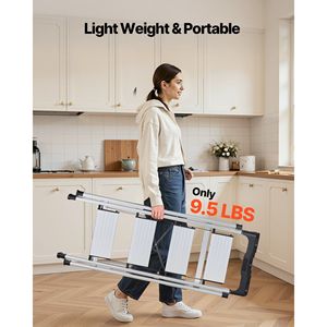 Scala Portatile in Alluminio a 4 Gradini con Pedale Antiscivolo e Impugnatura Confortevole, Design Pieghevole Largo, Capacità 330 Libbre - Product Image 6