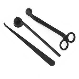 4-Piece Stainless Steel DIY <b>Candle</b> <b>Wick</b> Trimmer Dipper Snuffer with Tray and Scissors Set - Product Image 1