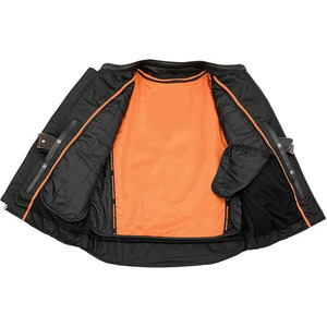 SAMROZ SPORTS เสื้อแจ็คเก็ต MC น้ำหนักเบาหนังสีดำสำหรับผู้ชายรุ่น 'ครอสโอเวอร์' - Product Image 2