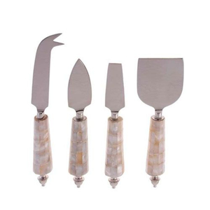 Handcrafted Luxury Mother of Pearl Handle Cheese Knife Set 4-Piece Stainless Steel Charcuterie <b>Board</b> <b>Tools</b> & Cheese Cutlery Set - Product Image 1
