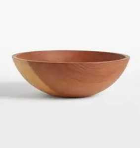 Large Solid Wood Salad Serving Bowl Wide Shallow Wooden Fruit Basin Minimalist Kitchenware <b>Camping</b> Eco-Friendly Lightweight - Product Image 1