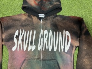 Sweat à capuche personnalisé en coton molletonné épais délavé pour homme, style coréen vintage, brodé et délavé à l'acide - Product Image 5