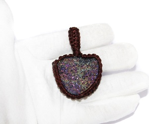 Pendentif en Titane Naturel avec Pierre Précieuse Druzy Memoria Jewels, Modèle 3029, Certifié GIA, Forme Triangulaire Tendance pour Femme - Product Image 6