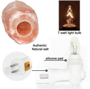Lámpara Nocturna de Sal Rosa del Himalaya, Feng Shui, Portátil, Hecha a Mano, Decoración Navideña para el Hogar con Enchufe con Certificación CE - Product Image 2