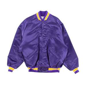 Men's Silk Winter <b>Jacket</b> <b>with</b> Stand Collar and Front Logo Eco-Friendly Breathable <b>Fleece</b> <b>Lining</b> for Outdoor Casual Use - Product Image 1